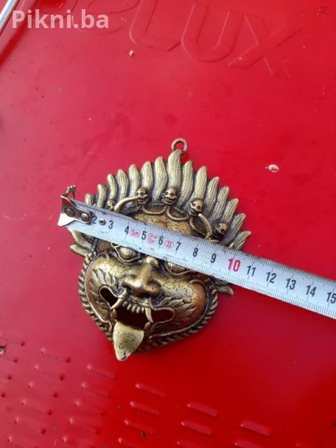 MESINGANA MASKA Mahakala/Etno - 12 cm Unikatni privjesak dekor