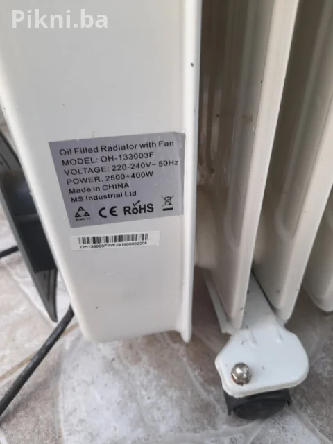 Uljani radiator grijalica Vivax 2500+400W ventilatorom - odličan 6
