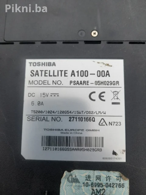 LapTop Toshiba Satellite A100-00A / Za dijelove / Panel 15.4" 3