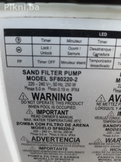 Intex Motorna Pumpa za bazen sa elektronikom - Model SF80220-2 9