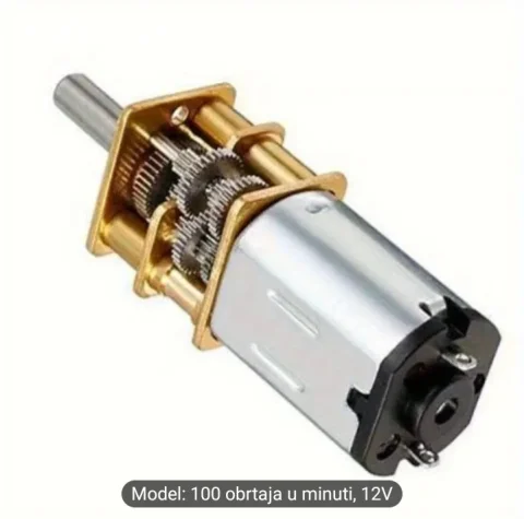 Mikro DC motor sa metalnim zupčanicima GA12-N20 (12V / 100 RPM) 5