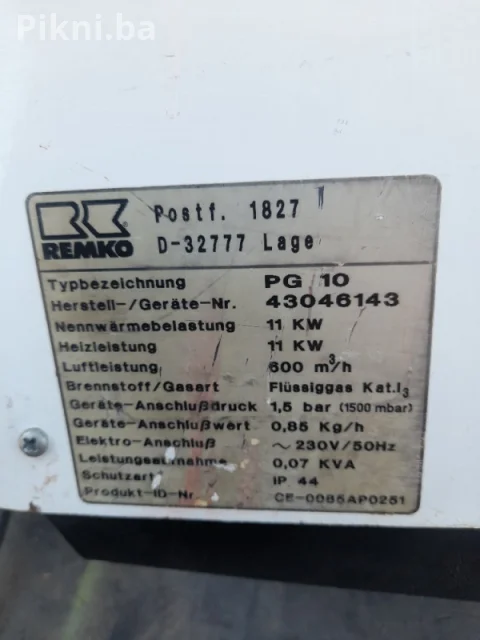 Profesional REMKO PG 10 Gasni Top / Grejač 11kW / plin grijalica 6