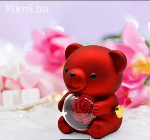 Romantična poklon kutija Medvjedić sa vječnom ružom 8 mart poklon 5