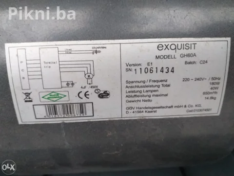 Kuhinjska napa exquisit staklena