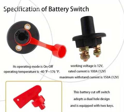 🔋 Profesionalni Glavni Prekidač Mase Akumulatora (12V-24V) sklopka 4