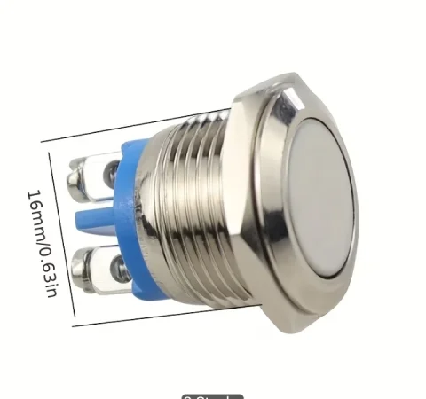🔘 Metalni Taster Prekidač 16mm (High Head) sklopka 9