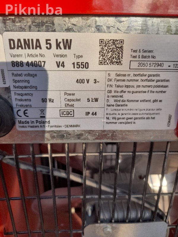 Industrijski kalorifer DANIA 5 kW grijalica radijator - kao nov!