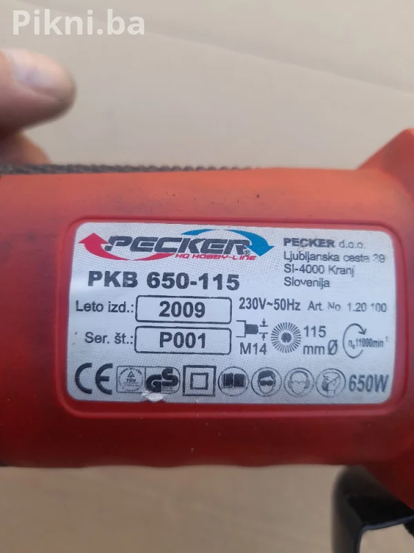 Ugaona Brusilica (Flex) PECKER PKB 650-115 - Kvalitetna i Kompakt