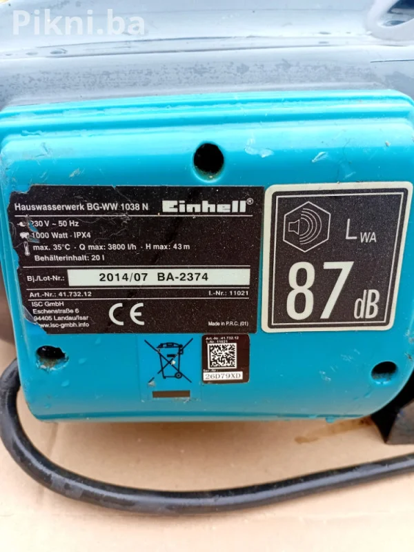 Pumpa za vodu enhell 1000w hidrofor hidropak