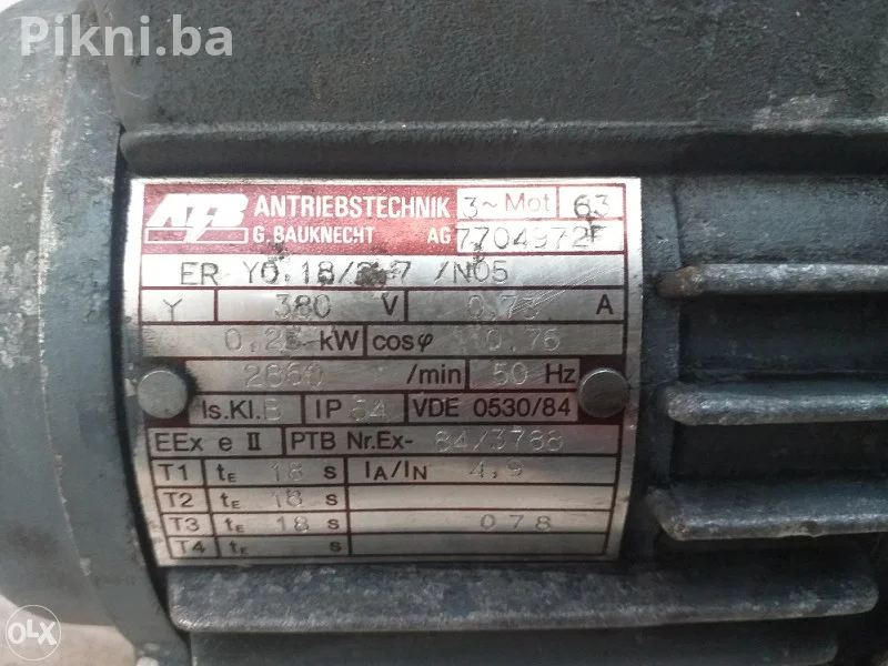 POSLJEDNJA CIJENA! AEG PROFESIONALNI Elektromotor 0.25 kW - Ex-pr
