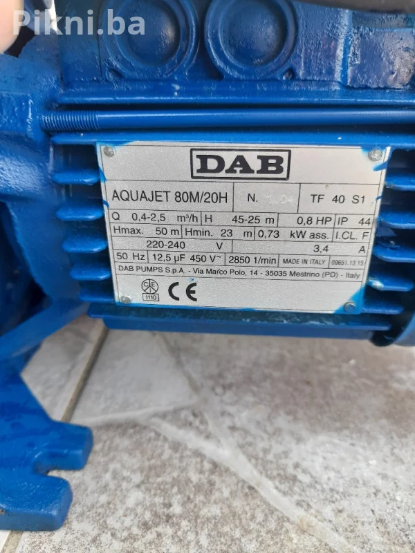 SAMOUSISNA Pumpa za vodu DAB AQUAJET 80M/20H (Baza Hidropaka)