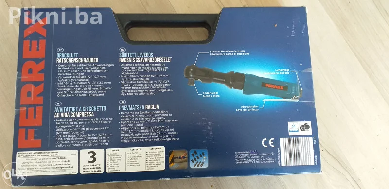 NOVO! Ferrex Pneumatski ključ (Air Ratchet) u setu s gedorama