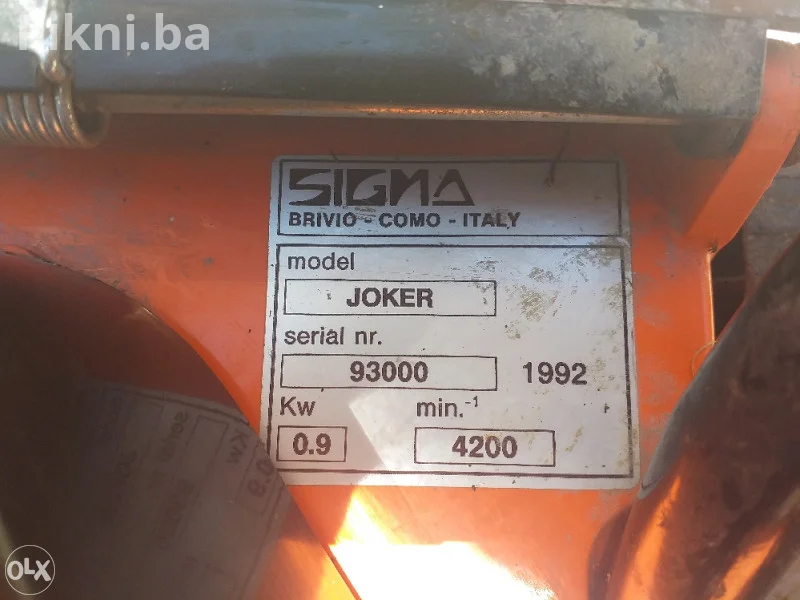 SIGMA JOKER - Italijanska električna kosilica, 0.9kW - Ispravna,
