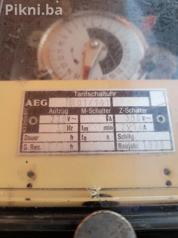 STARI TARIFNI UKLOPNI SAT AEG - Kolekcionarski primjerak,