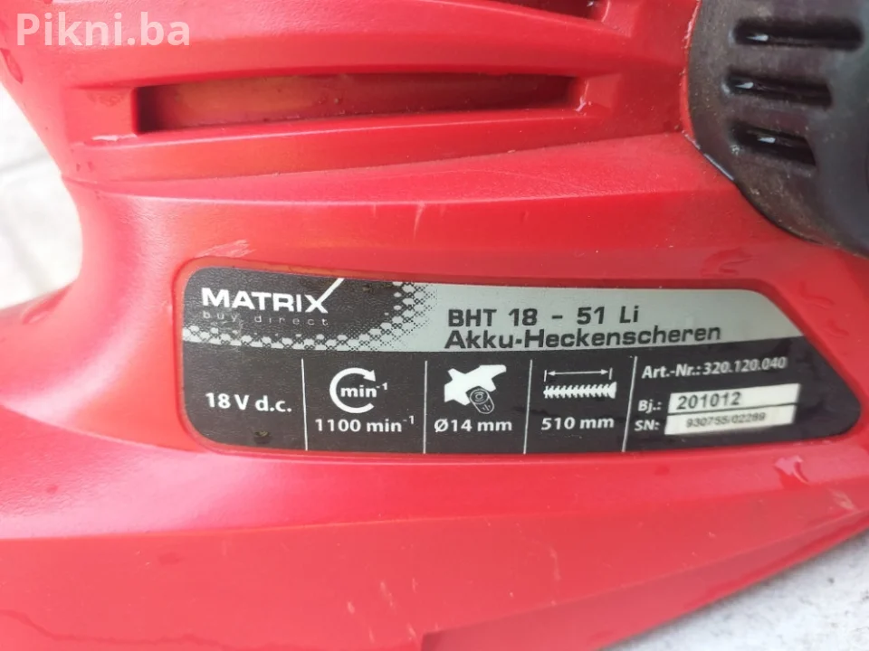 Akumulatorski Trimer za Živicu MATRIX BHT 18-51 Li (18V) - Samo t