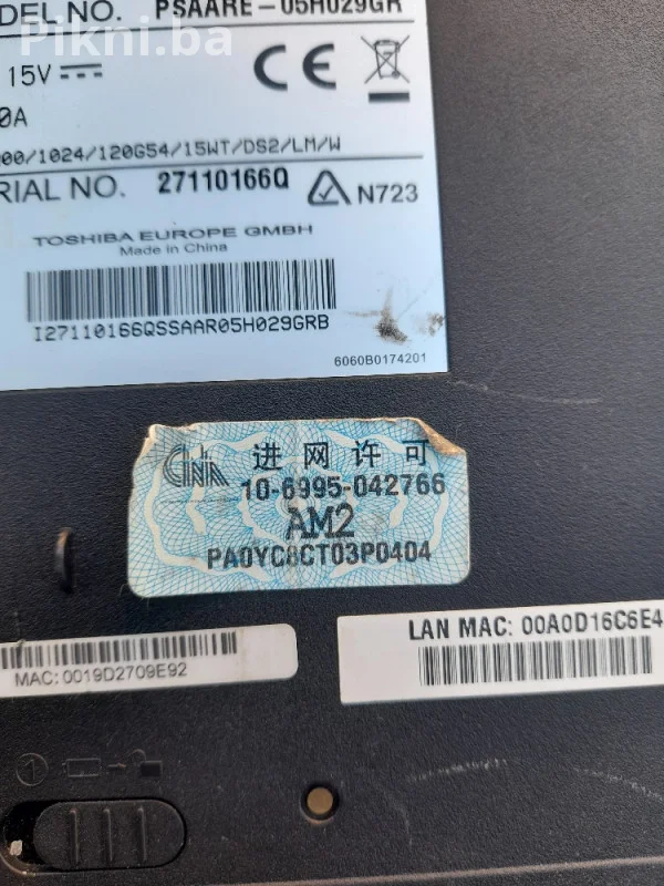 Toshiba Satellite A100-906 (PSAA9E) - ZA DIJELOVE