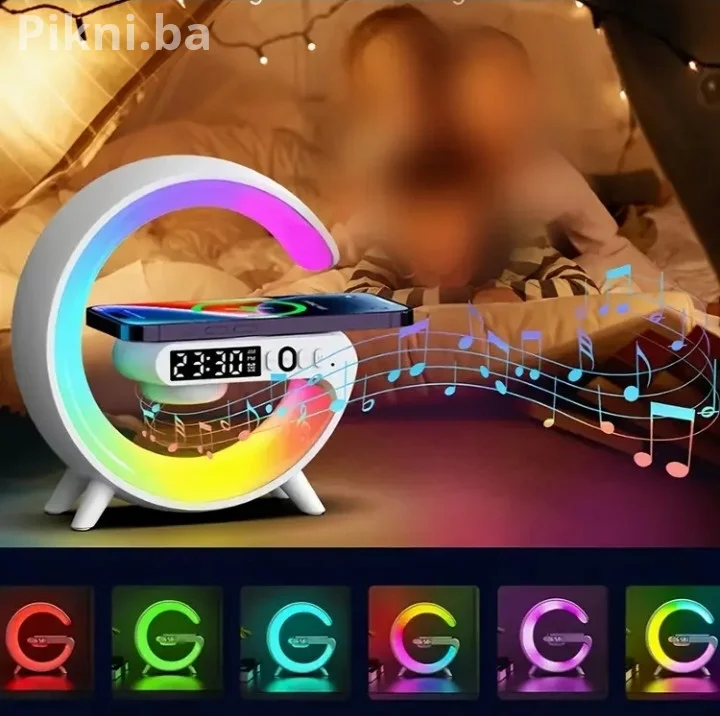 G-Lamp Pametna RGB Lampa | Bluetooth Zvučnik | Bežično Punjenje