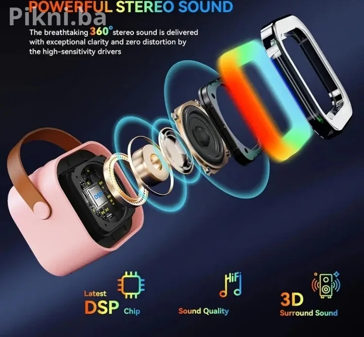 Karaoke Bluetooth Set | Zvučnik + 2 Bežična Mikrofona | Novo