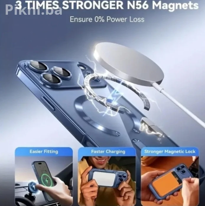Luxury Frosted Magnetic Maska za iPhone 17 Pro Max / Crna Mat