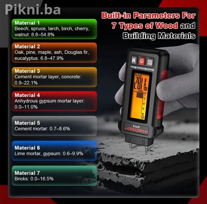 NOVO! Habotest HT73 Profesionalni mjerač vlage (7 modova)