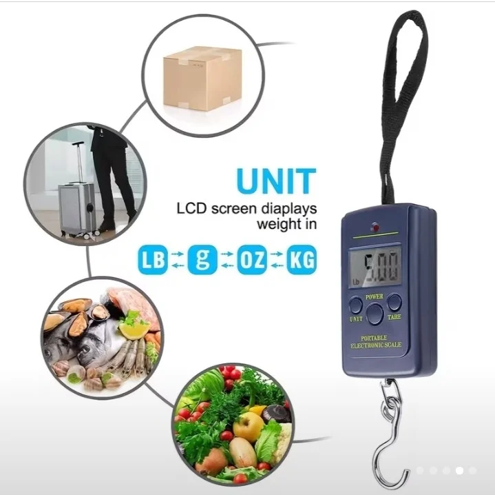 Digitalna viseća vaga do 40kg / Prenosiva (Vaga za prtljag/ribolo