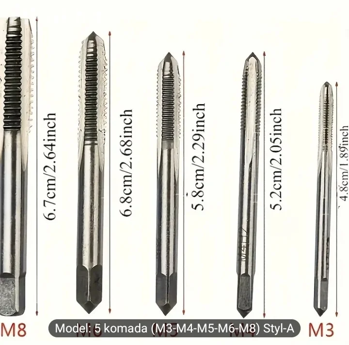 Set Ureznica M3-M8 (5 kom) - NOVO! Akcijska cijena 20 KM!