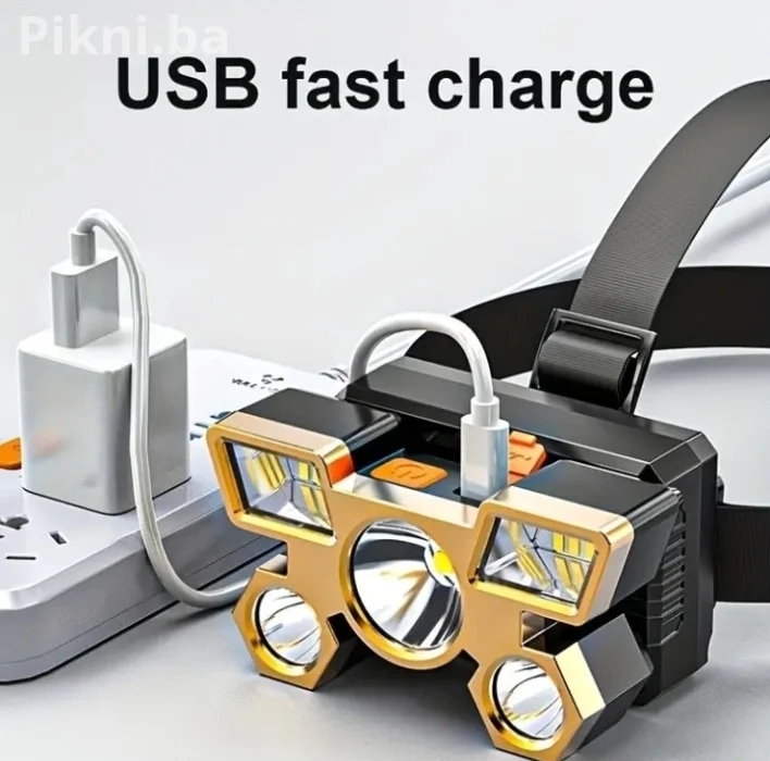 NOVO! Glavna Lampa sa 5 LED dioda - USB Punjenje - SAMO 30 KM!