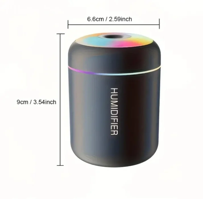 Mini LED ovlaživač zraka i difuzor - RGB svjetlo - BIJELI CRNI