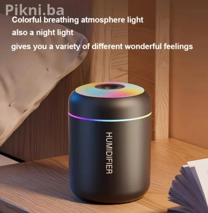 Mini LED ovlaživač zraka i difuzor - RGB svjetlo - BIJELI CRNI