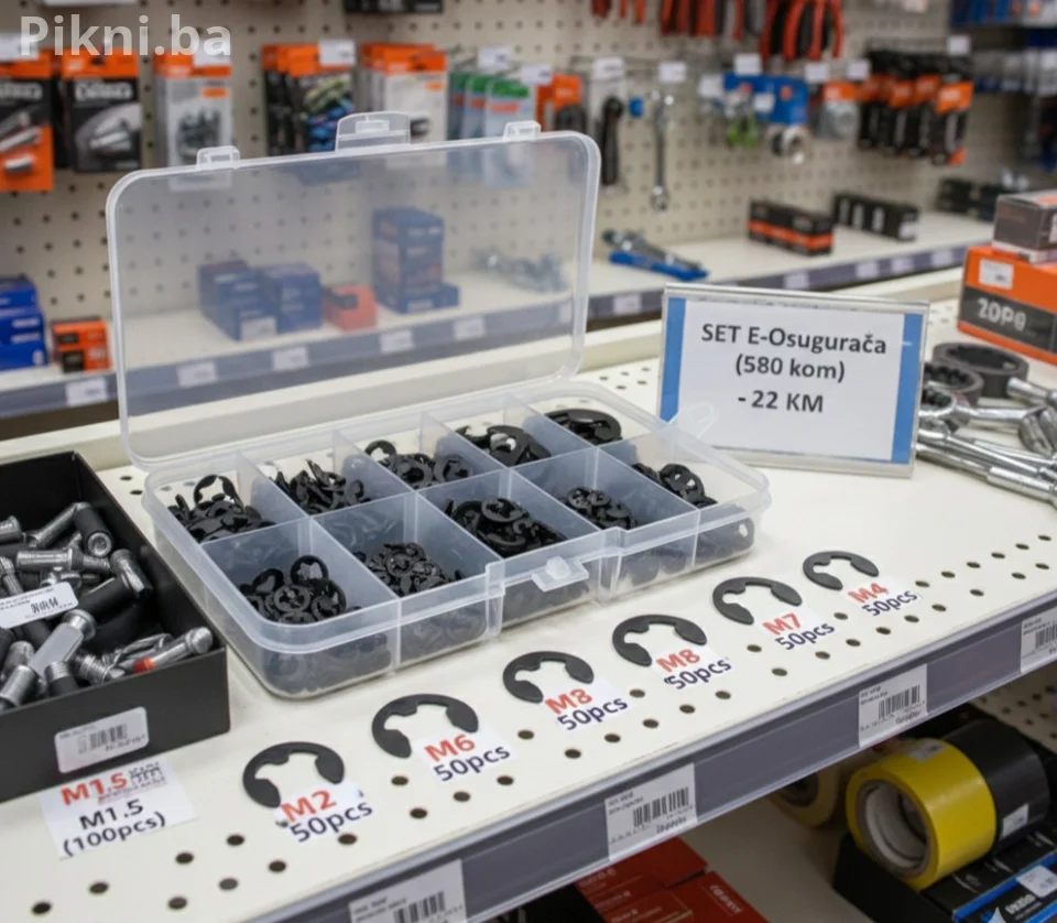 SET 580 E-Osigurača (E-Ring) M1.5-M10 Ugljični Čelik | NOVO