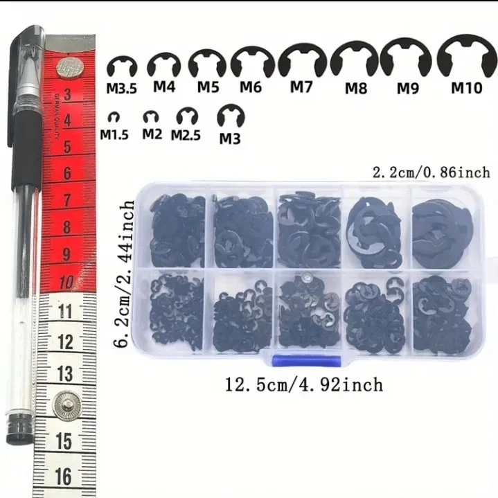 SET 580 E-Osigurača (E-Ring) M1.5-M10 Ugljični Čelik | NOVO