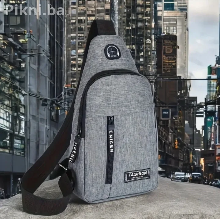 Sportska Crossbody Torba / Ruksak sa otvorom za slušalice - SIVA