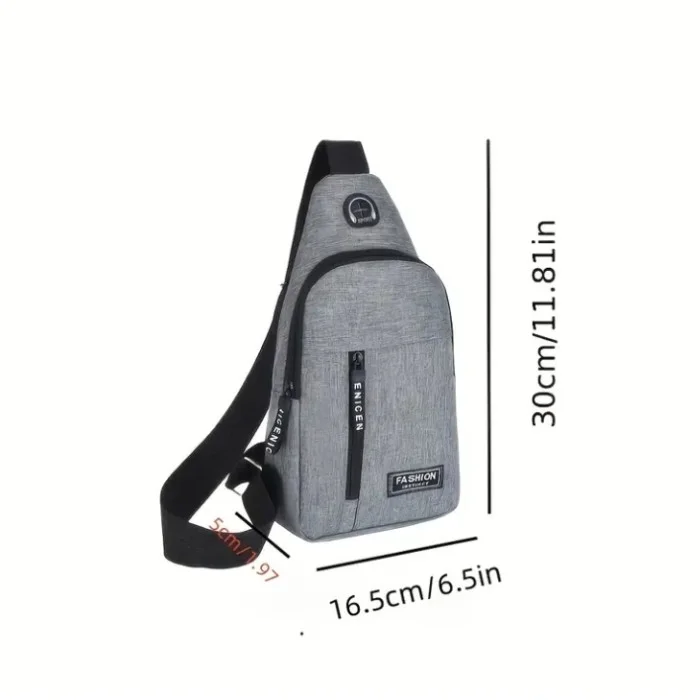 Sportska Crossbody Torba / Ruksak sa otvorom za slušalice - SIVA