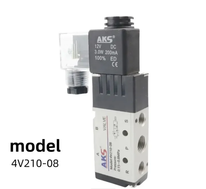 NOVO! Vrhunski Solenoidni Ventil AKS Pneumatik 4V210-08 (24V DC)