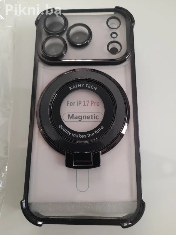 Maska za iPhone 17 Pro (Crna mat boja) MagSafe & Skriveni Stala