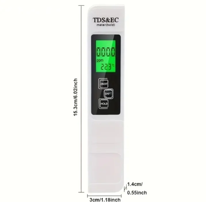 NOVO! 3-u-1 Digitalni TDS/EC Mjerač Kvalitete Vode (Termometar