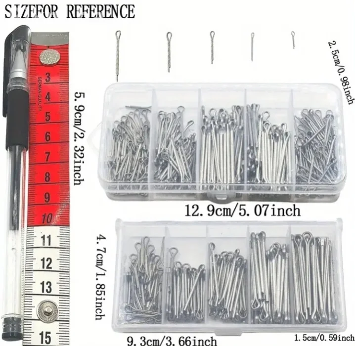 TOP PONUDA! Set 175x Čeličnih RASCJEPKA/OSIGURAČA (SPLIT-PIN) u P