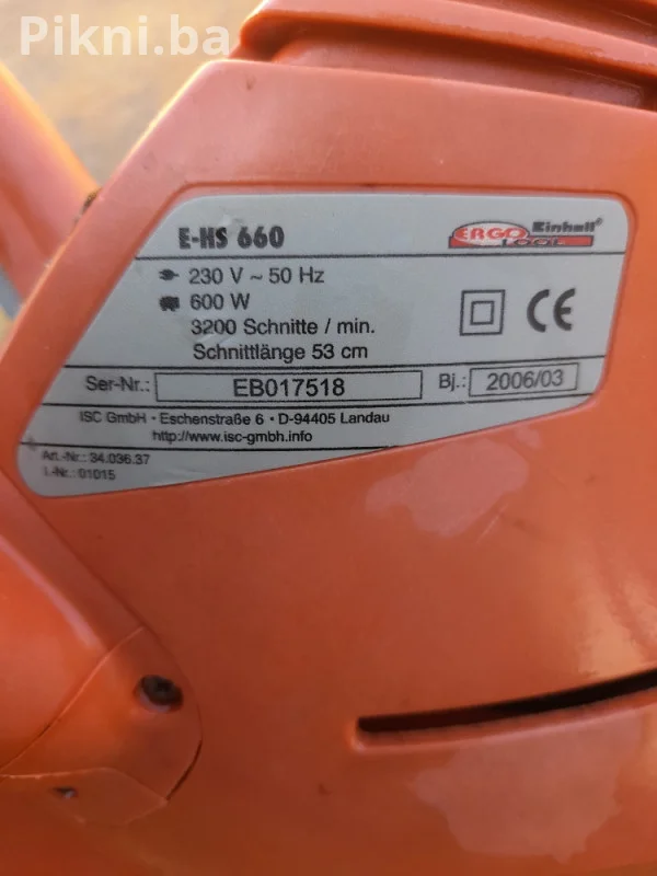 EINHELL E HS 660 Trimer za živicu 600W Ispravan ali s manom