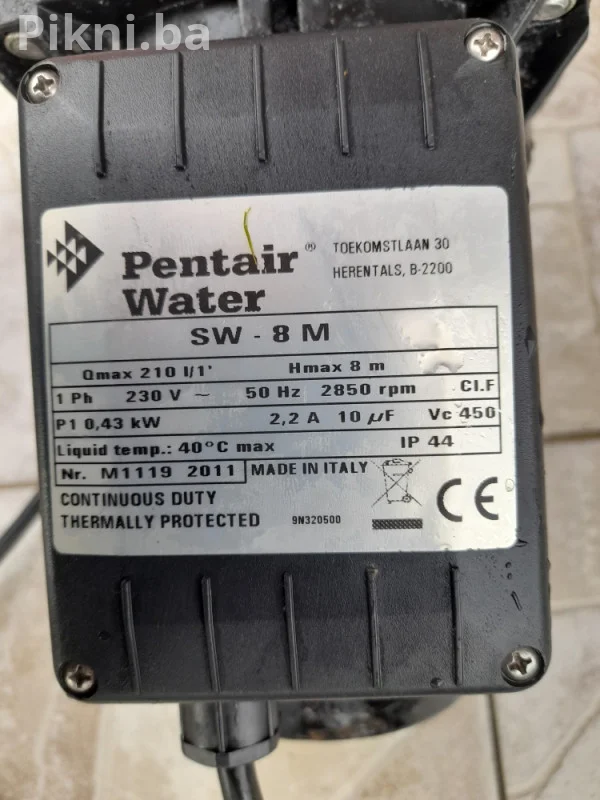 BRZA PRODAJA! PENTAIR VODENA PUMPA ZA BAZEN SW-8 M SAMO 200 K