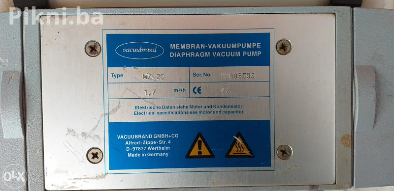BRZA PRODAJA! PROVACUUBRAND MZ 2C DIJAFRAGMSKA VAKUUM PUMPA !