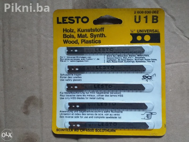 NOVO! LESTO U1B listovi za ubodnu pilu 5 kom- Drvo, Plastika,