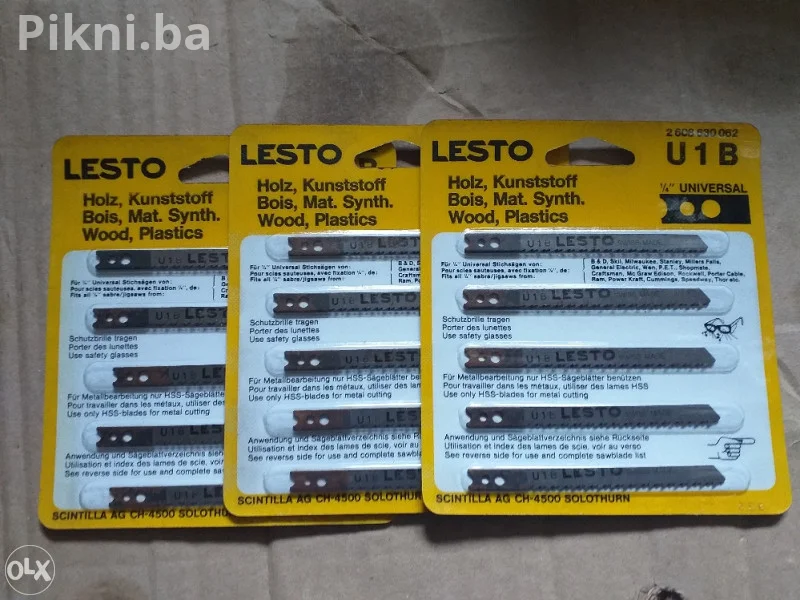 NOVO! LESTO U1B listovi za ubodnu pilu 5 kom- Drvo, Plastika,