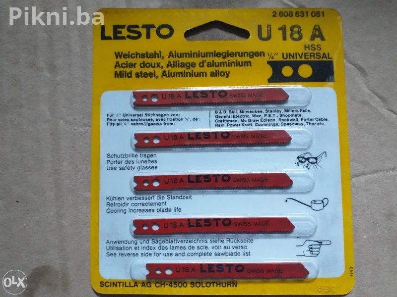 NOVO! LESTO U 18 A 5 kom Listovi za ubodnu pilu - METAL/ALUMINIJU