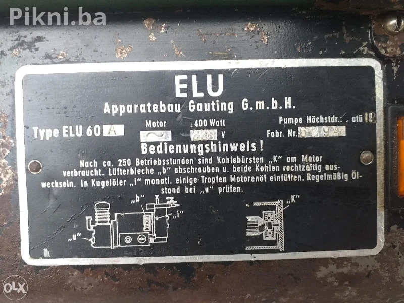 Prenosni kompresor ELU - Nemačka, odličan industriski klipni kompresori