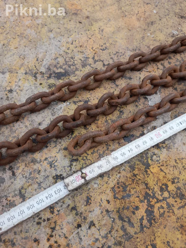 SET 3x MASIVNI Industrijski (LANCI 5 metara) - 10mm Debljina Kari