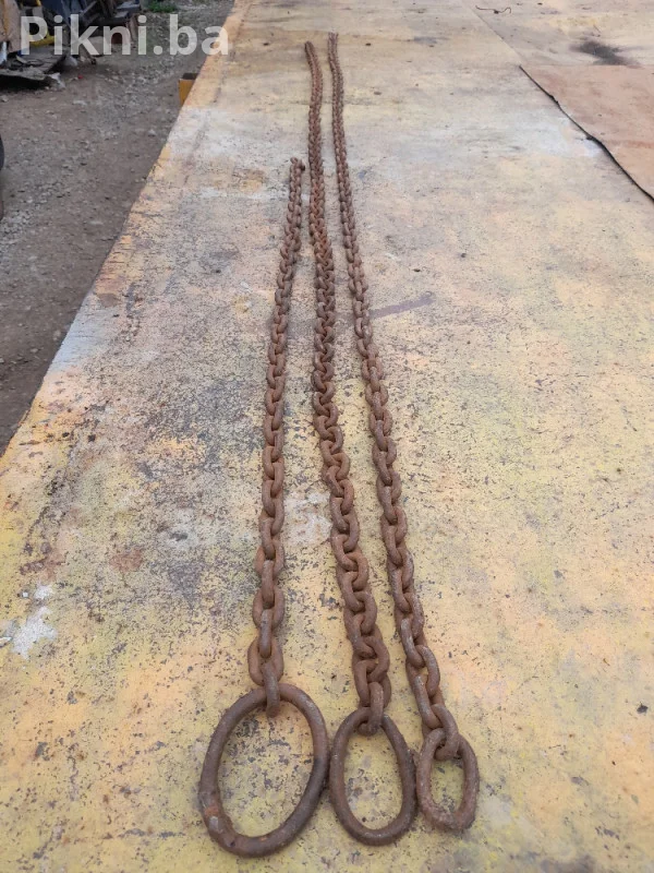 SET 3x MASIVNI Industrijski (LANCI 5 metara) - 10mm Debljina Kari