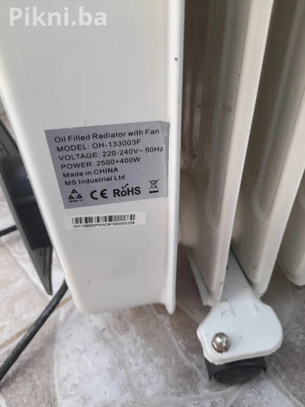 Uljani radiator grijalica Vivax 2500+400W ventilatorom - odličan