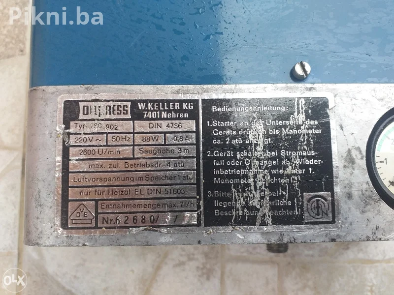 OIDRESS W. KELLER Pumpa Uređaj za Lož Ulje Heizol EL 88W - Ispravno