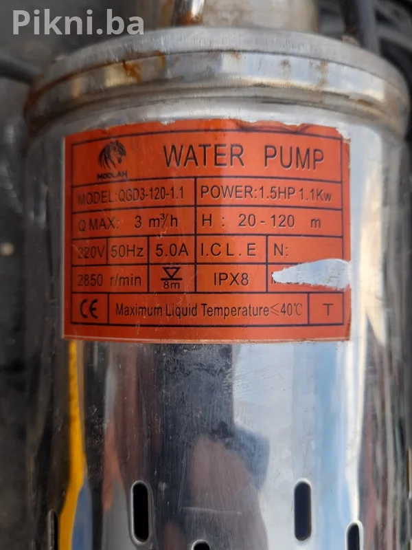 Oglas za brzu prodaju: Jaka Potopna Pumpa RAKETA (1100W, 120m)