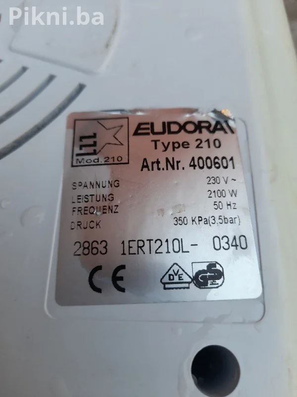 Profesionalna parna stanica EUDORA Tip 210 - 3.5 Bara pegla paru